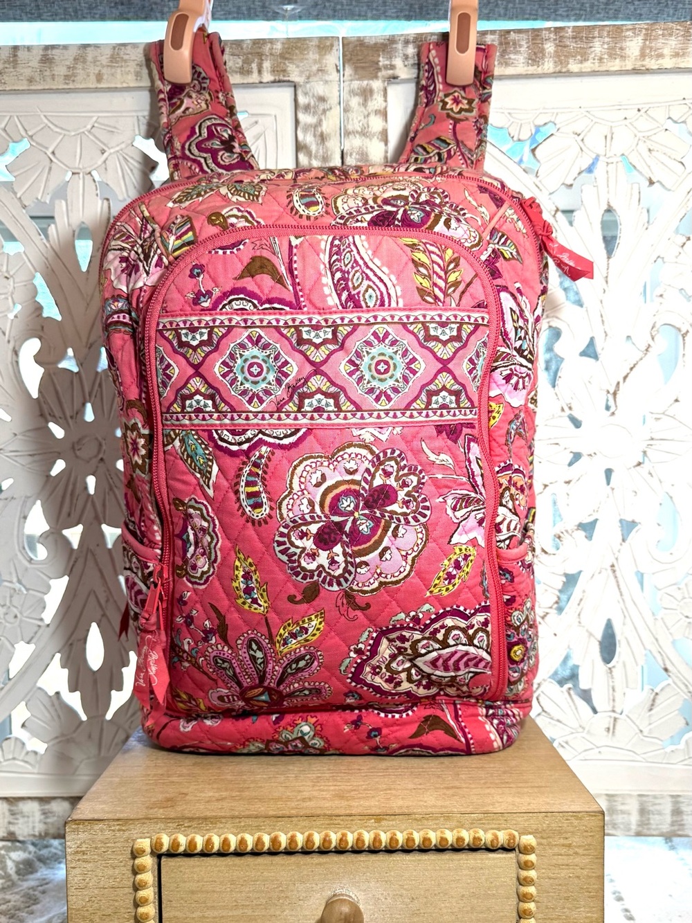 Vera Bradley Pink Paisley Quilted Backpack